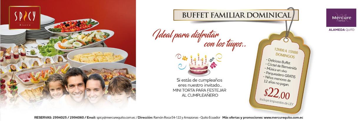 Buffet Familiar Dominical Mercure Hotel Alameda Quito Ecuador