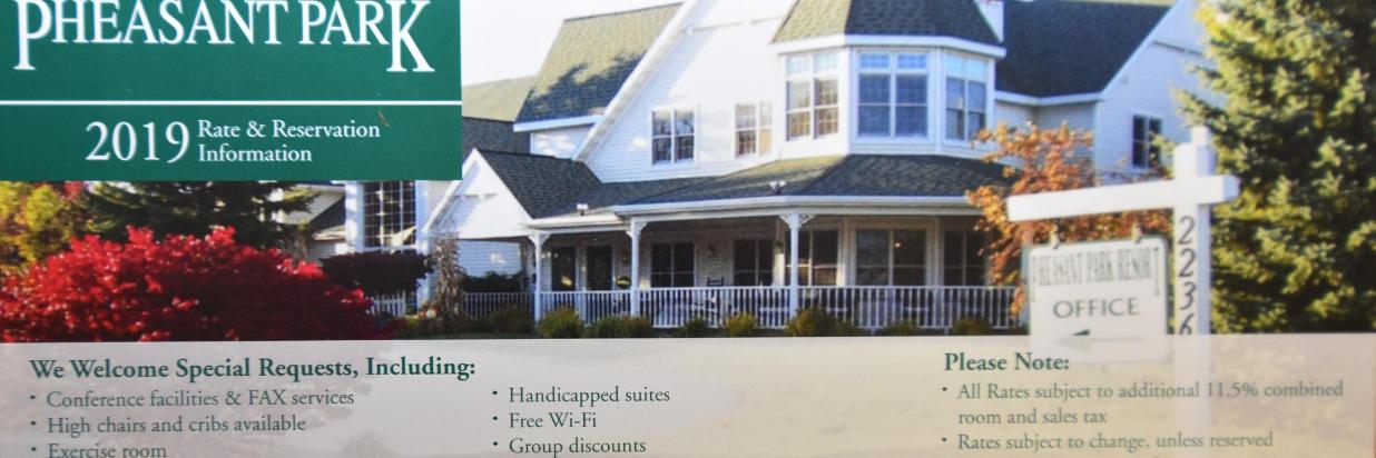 2017 Rates Pheasant Park Resort Sister Bay Door County Wisconsin