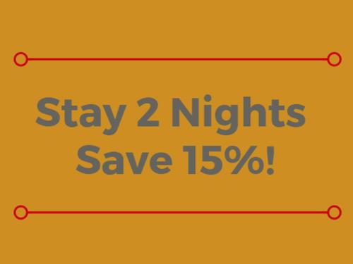 Stay 2 Nights Save 15%